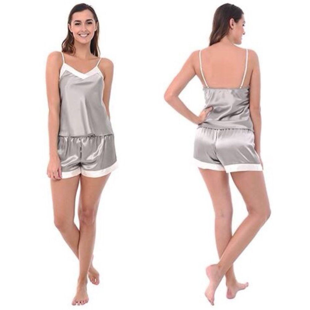 ALEXANDER DEL ROSSA Satin Cami & Shorts Pajama Set - Size M - NWOT